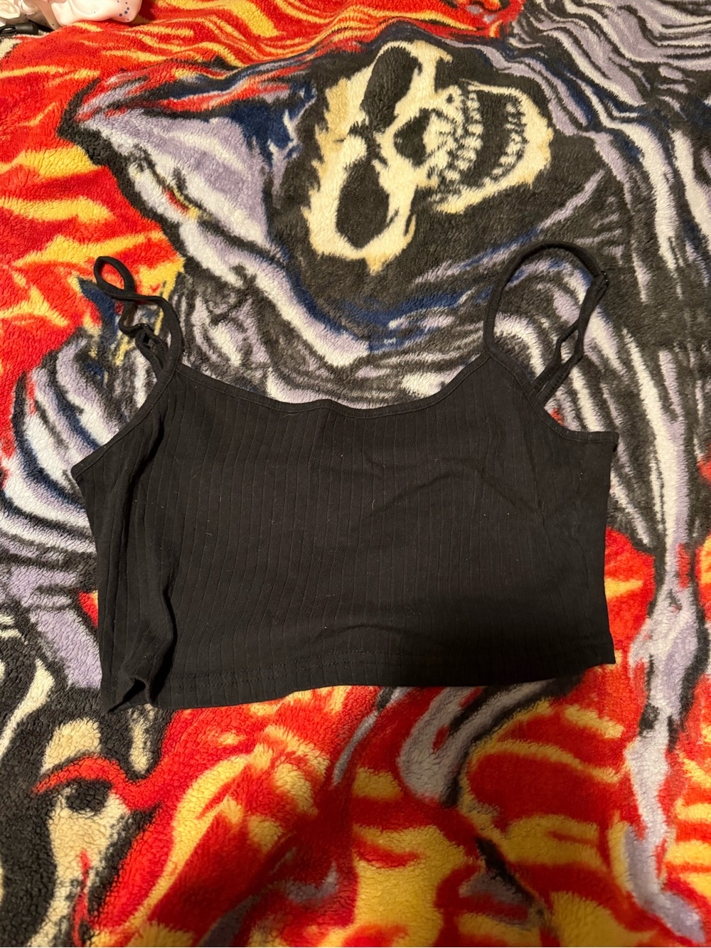 SHEIN Black Ribbed Crop Camisole Tank
